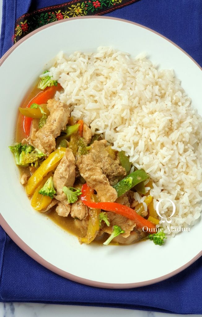 White rice and sauce